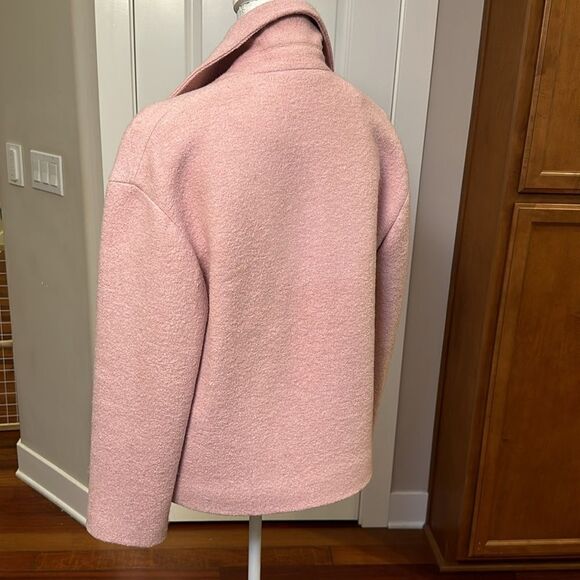 EDGY HALOGEN MOTO JACKET BOILED WOOL BLEND LINED POCKETS CLASSIC OVERSIZE FIT XS - Picture 6 of 17